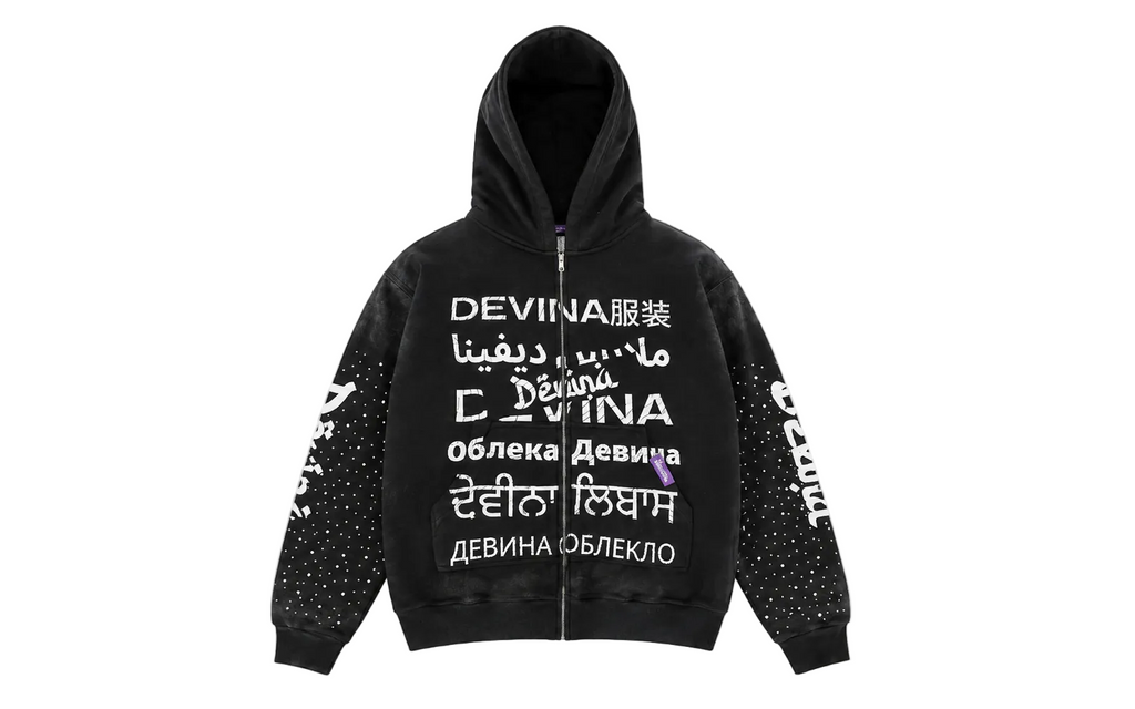 Language Zip Hoodie (Black)