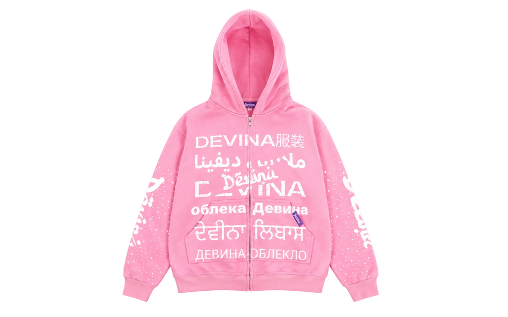 Language Zip Hoodie (Pink)
