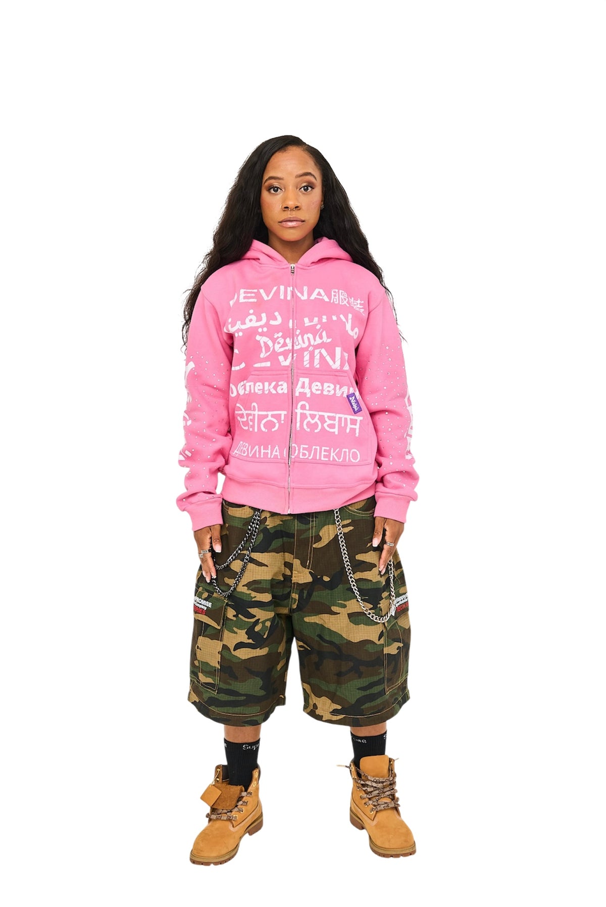 Language Zip Hoodie (Pink)